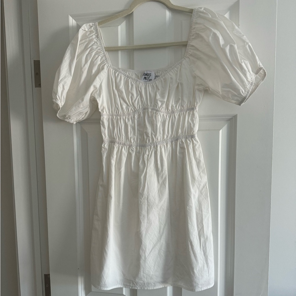 White cotton mini dress